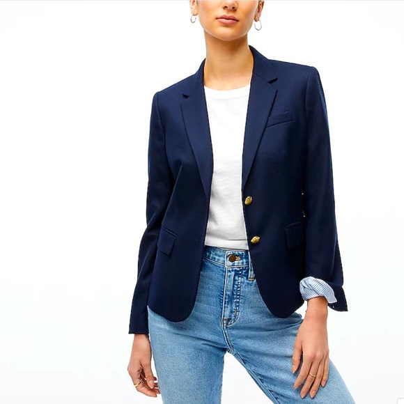J.Crew Original Work Office schoolboy Wool Women’s Classic blazer Navy Size 00